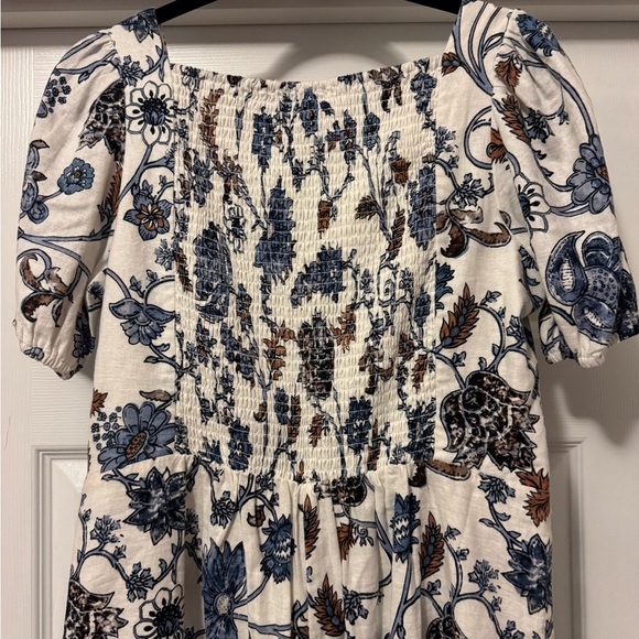 Rachel Zoe White and Blue Puff Sleeve Jumpsuit - Picture 7 of 10